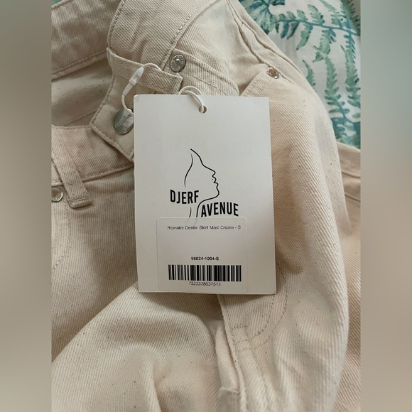 NWT Djerf Avenue Remake Denim Skirt Maxi Cream - Picture 11 of 13